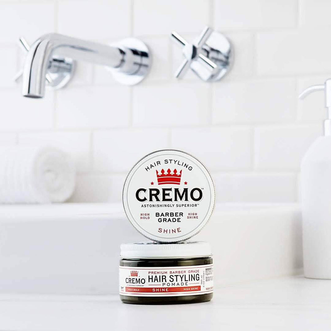 2-Pack: Cremo Premium Barber Grade Hair Styling Shine Pomade 4oz-2-Pack: Cremo Premium Barber Grade Hair Styling Shine Pomade 4oz