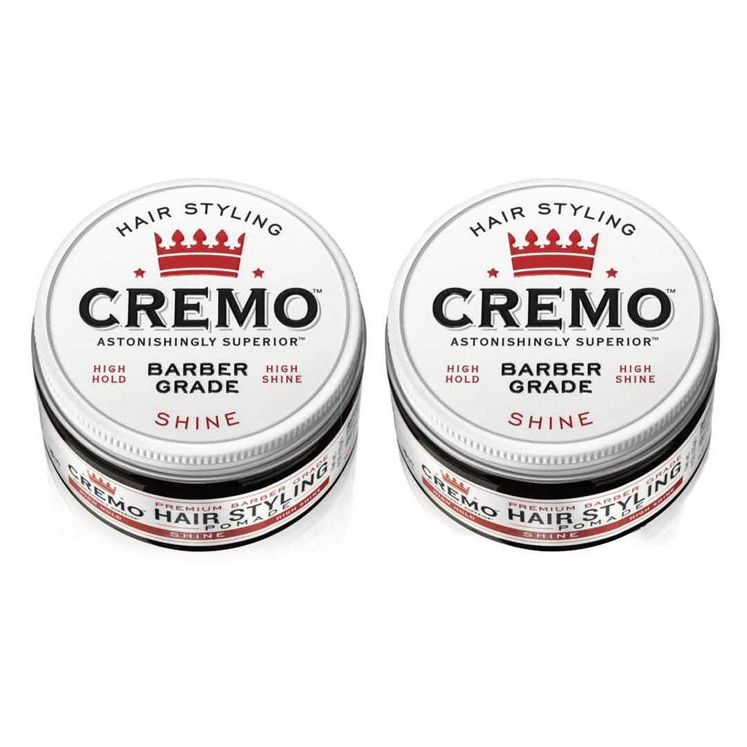 2-Pack: Cremo Premium Barber Grade Hair Styling Shine Pomade 4oz-2-Pack: Cremo Premium Barber Grade Hair Styling Shine Pomade 4oz