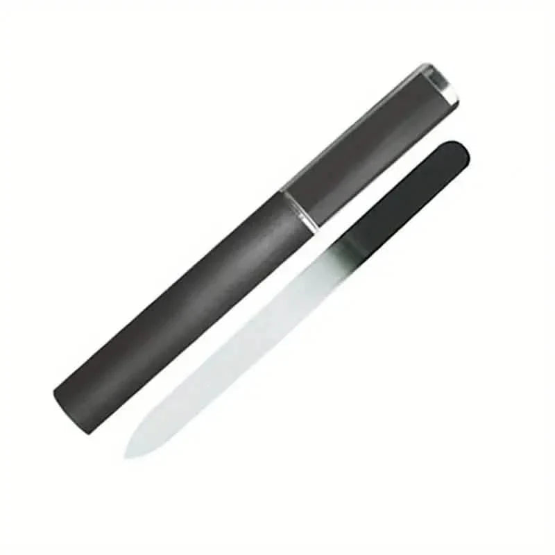 2-Pack: Double-Sided Etched Fingernail Glass Nail File with Case-2-Pack: Double-Sided Etched Fingernail Glass Nail File with Case