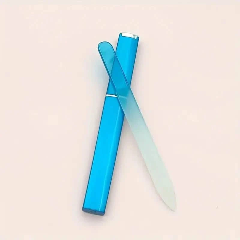 2-Pack: Double-Sided Etched Fingernail Glass Nail File with Case-2-Pack: Double-Sided Etched Fingernail Glass Nail File with Case