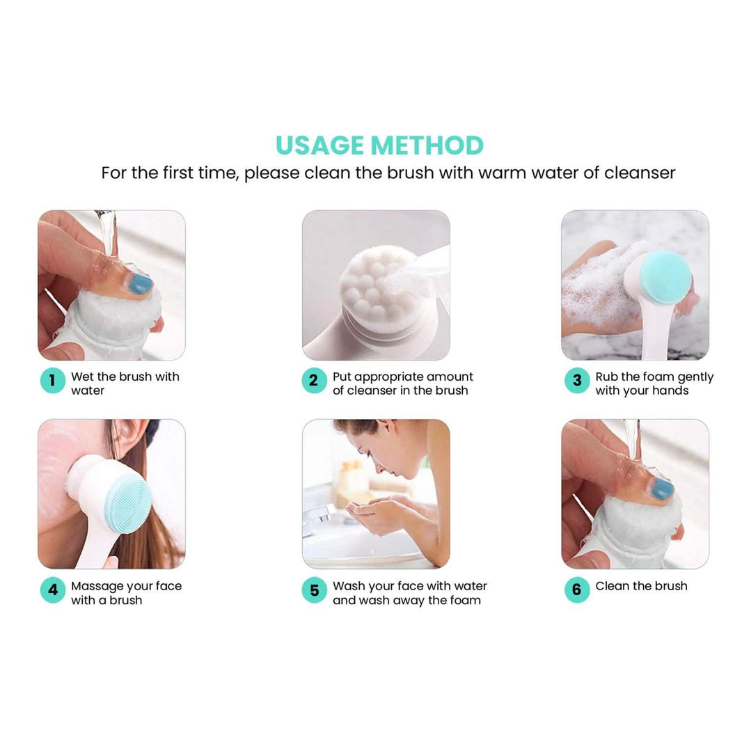 2-Pack: Dual Face Manual Facial Brush For Pore Cleansing And Exfoliating-2-Pack: Dual Face Manual Facial Brush For Pore Cleansing And Exfoliating