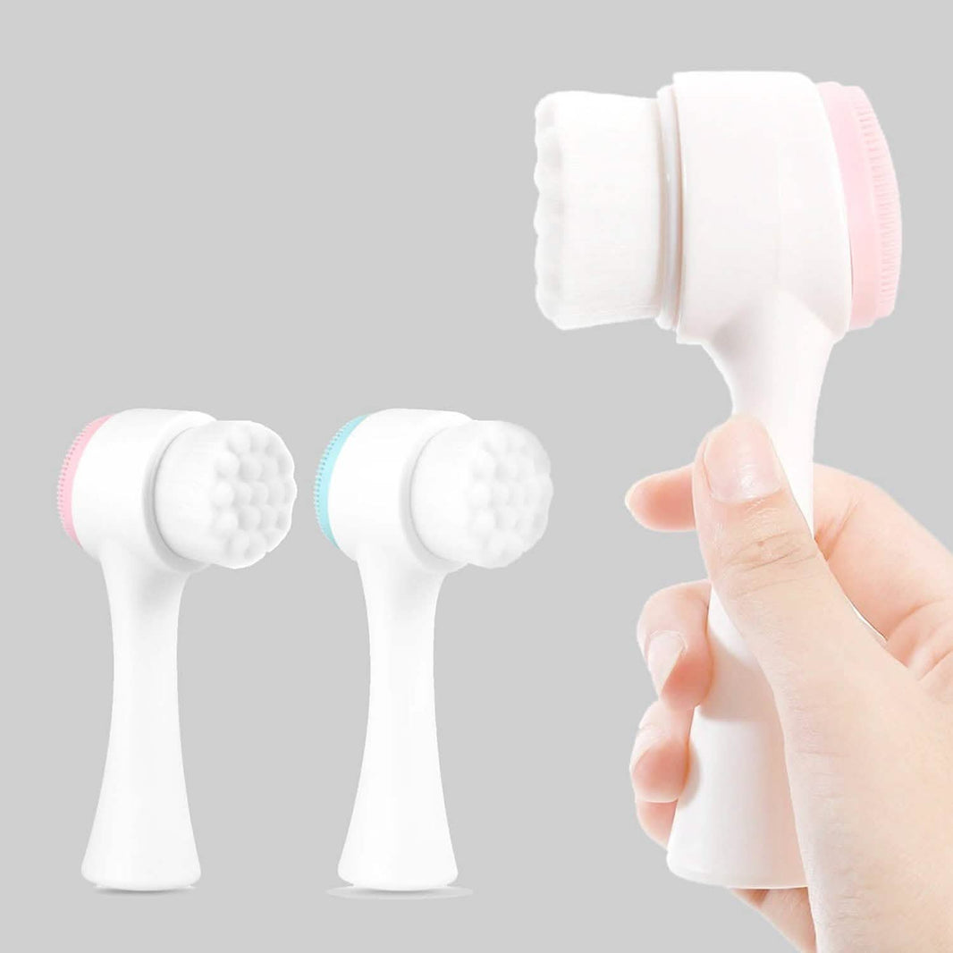 2-Pack: Dual Face Manual Facial Brush For Pore Cleansing And Exfoliating-2-Pack: Dual Face Manual Facial Brush For Pore Cleansing And Exfoliating