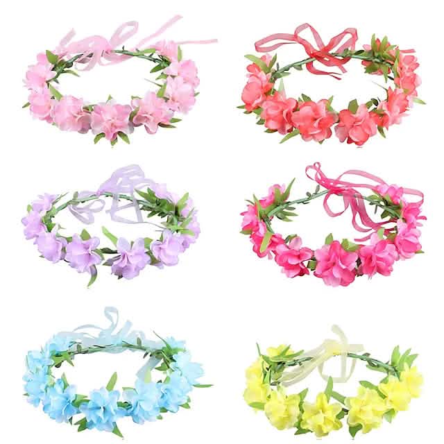 2-Pack: Girl's Floral Style Polyester Hair Accessories-2-Pack: Girl's Floral Style Polyester Hair Accessories
