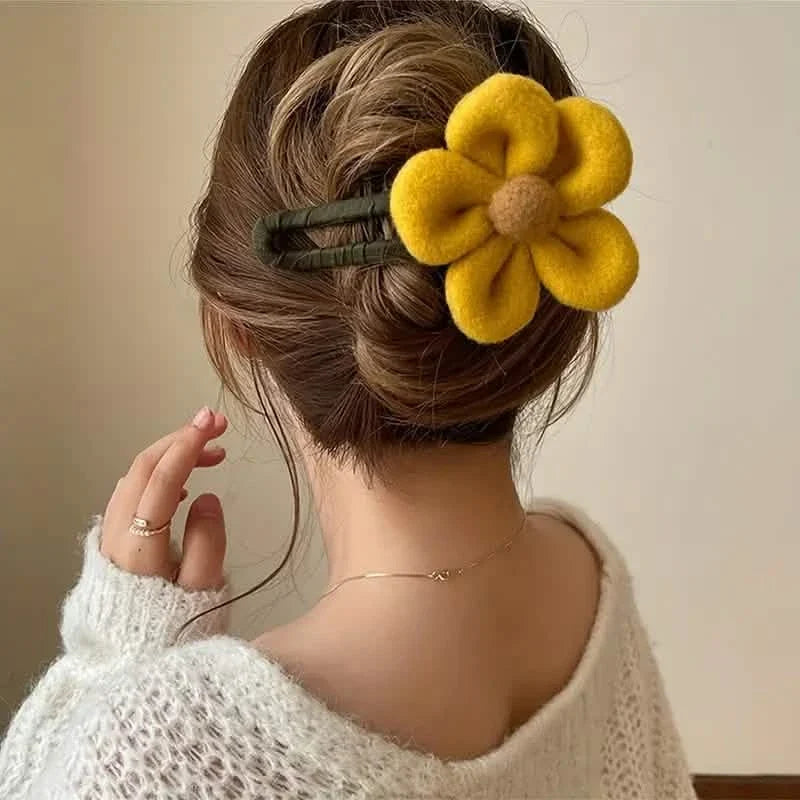 2-Pack: Gorgeous Plush Flower Hairpin-2-Pack: Gorgeous Plush Flower Hairpin