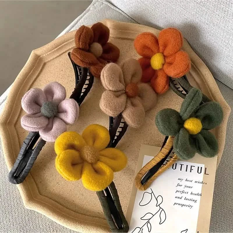 2-Pack: Gorgeous Plush Flower Hairpin-2-Pack: Gorgeous Plush Flower Hairpin
