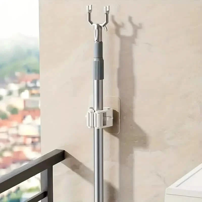 2-Pack: Hanging Mop Storage Rack with Buckle-2-Pack: Hanging Mop Storage Rack with Buckle