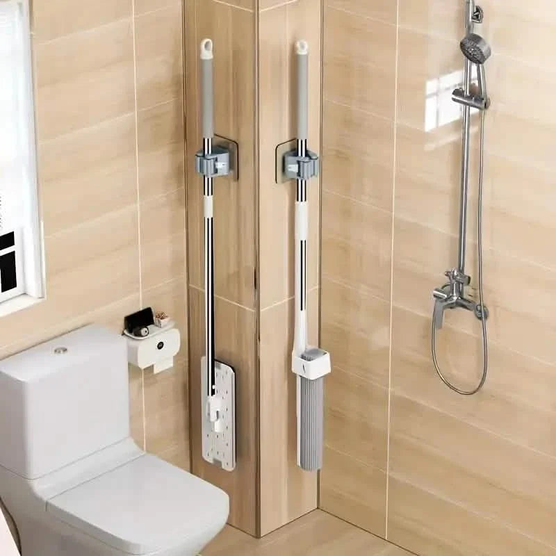 2-Pack: Hanging Mop Storage Rack with Buckle-2-Pack: Hanging Mop Storage Rack with Buckle
