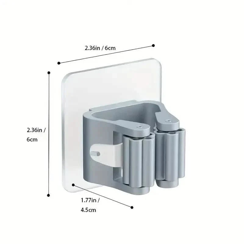 2-Pack: Hanging Mop Storage Rack with Buckle-2-Pack: Hanging Mop Storage Rack with Buckle