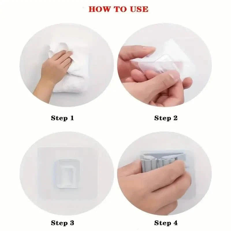 2-Pack: Hanging Mop Storage Rack with Buckle-2-Pack: Hanging Mop Storage Rack with Buckle