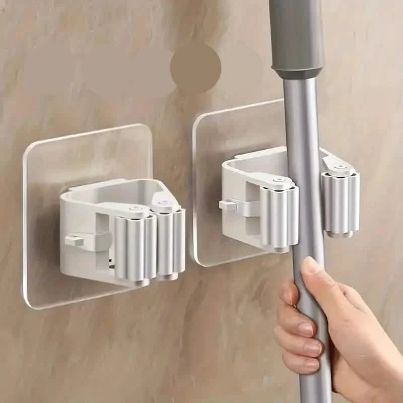 2-Pack: Hanging Mop Storage Rack with Buckle-2-Pack: Hanging Mop Storage Rack with Buckle