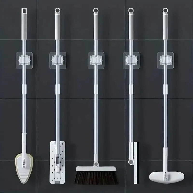2-Pack: Hanging Mop Storage Rack with Buckle-2-Pack: Hanging Mop Storage Rack with Buckle