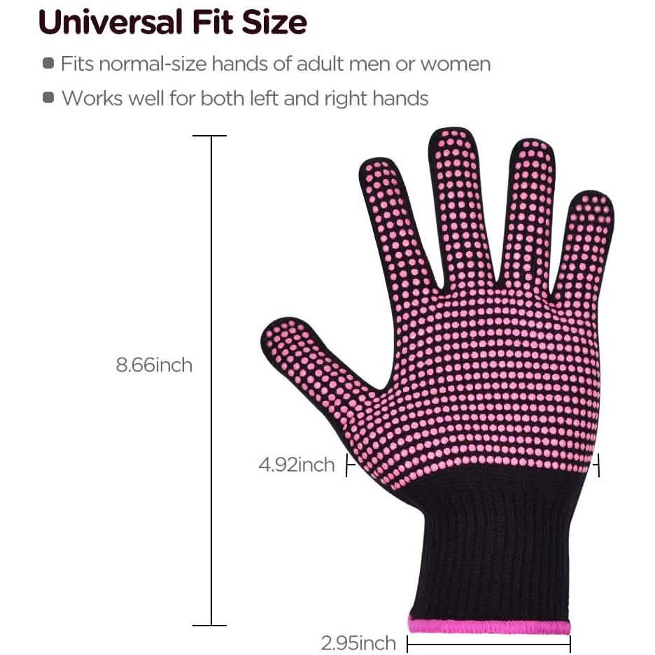 2-Pack: Heat Resistant Gloves with Silicone Bumps-2-Pack: Heat Resistant Gloves with Silicone Bumps