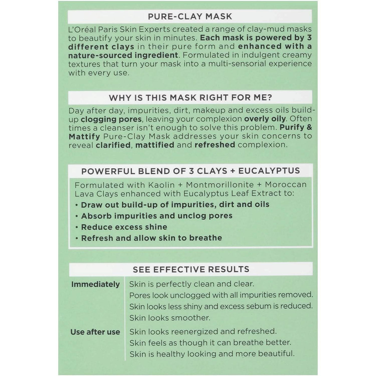 2-Pack: L'Oréal Paris Skincare Pure-Clay Face Mask with Eucalyptus for Oily and Shiny Skin to Purify and Matify-2-Pack: L'Oréal Paris Skincare Pure-Clay Face Mask with Eucalyptus for Oily and Shiny Skin to Purify and Matify