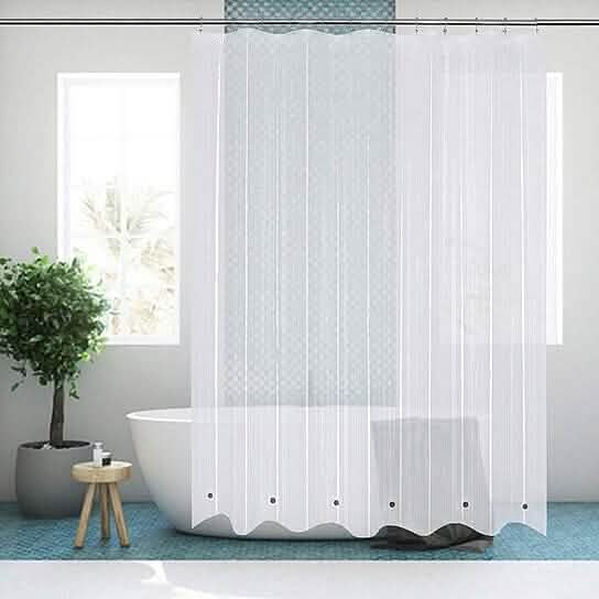 2-Pack: Magnetic Mildew Resistant Solid Vinyl Shower Curtain Liners-2-Pack: Magnetic Mildew Resistant Solid Vinyl Shower Curtain Liners