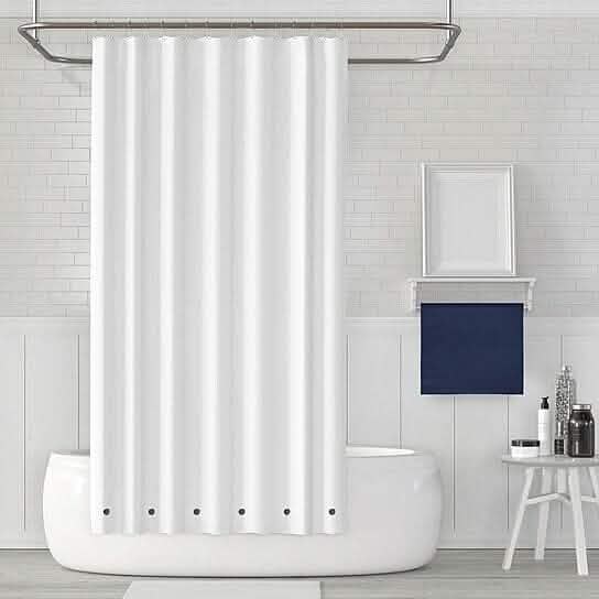 2-Pack: Magnetic Mildew Resistant Solid Vinyl Shower Curtain Liners-2-Pack: Magnetic Mildew Resistant Solid Vinyl Shower Curtain Liners