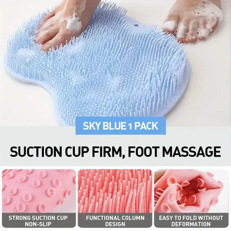 2-Pack: Non-Slip Foot & Back Scrubber with Exfoliating Cushion-2-Pack: Non-Slip Foot & Back Scrubber with Exfoliating Cushion