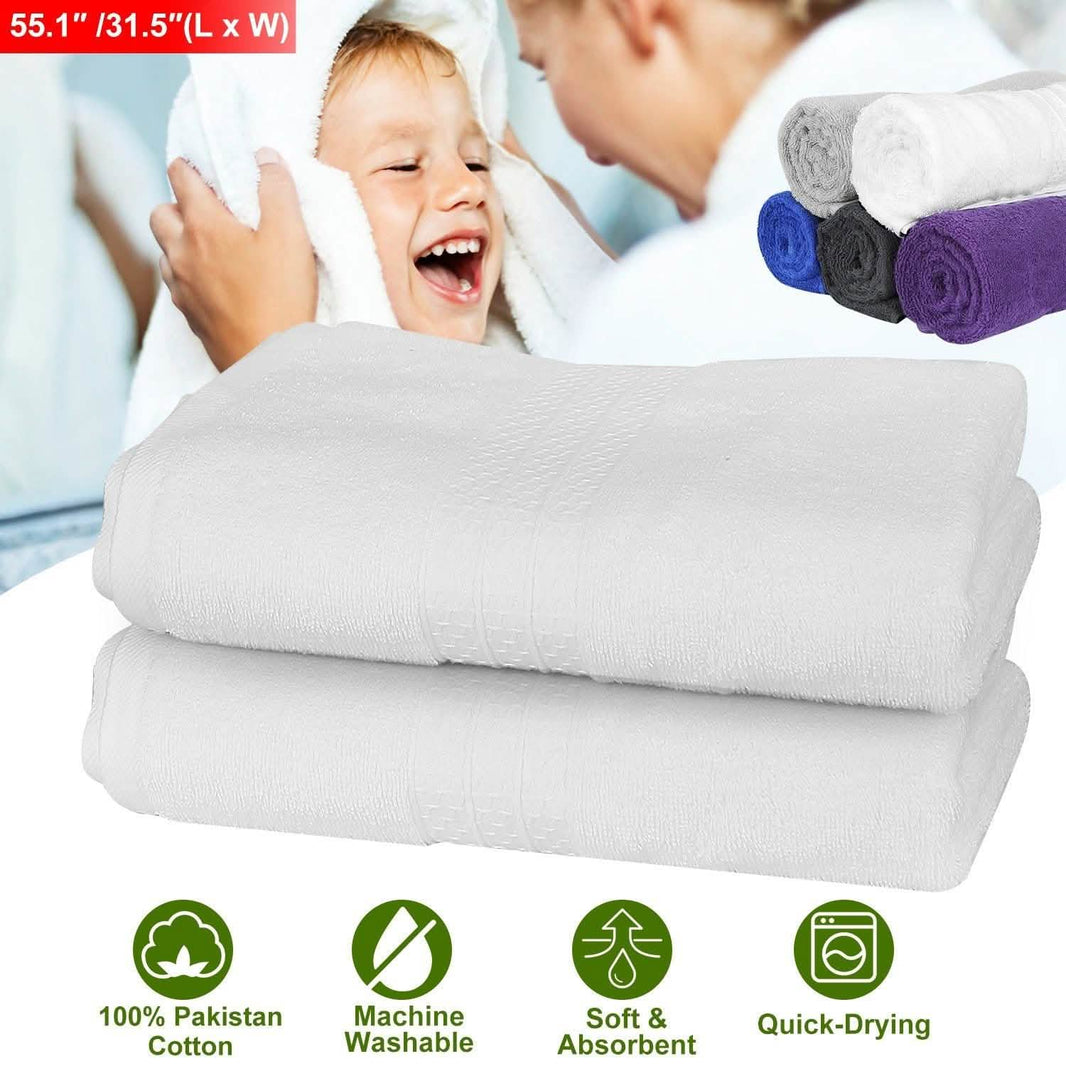 2-Pack: Pakistan Cotton Bath Towel-2-Pack: Pakistan Cotton Bath Towel