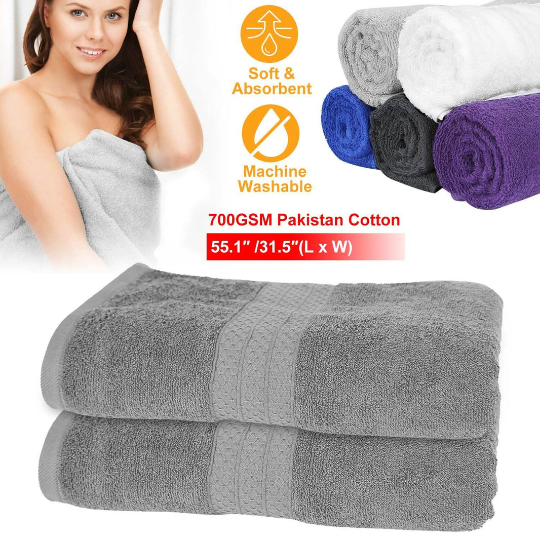 2-Pack: Pakistan Cotton Bath Towel-2-Pack: Pakistan Cotton Bath Towel