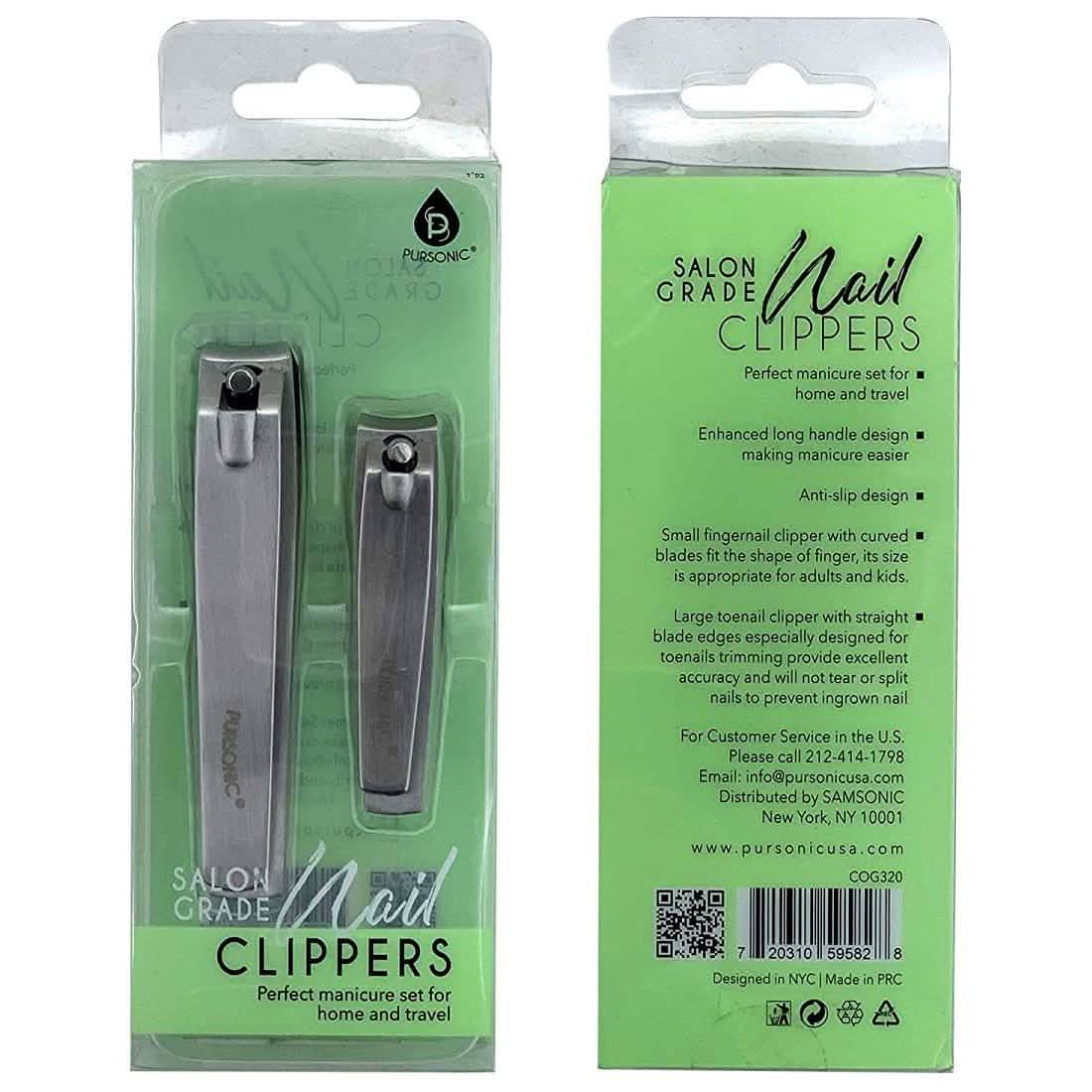2-Pack: Pursonic Premium Nail Clipper Set-2-Pack: Pursonic Premium Nail Clipper Set