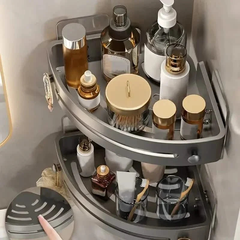 2-Tier: Rustproof Corner Shower Caddy, Adhesive Wall Mounted Shower Shelves No Drilling-2-Tier: Rustproof Corner Shower Caddy, Adhesive Wall Mounted Shower Shelves No Drilling
