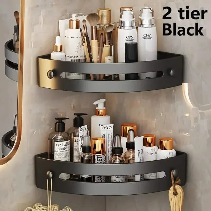 2-Tier: Rustproof Corner Shower Caddy, Adhesive Wall Mounted Shower Shelves No Drilling-2-Tier: Rustproof Corner Shower Caddy, Adhesive Wall Mounted Shower Shelves No Drilling