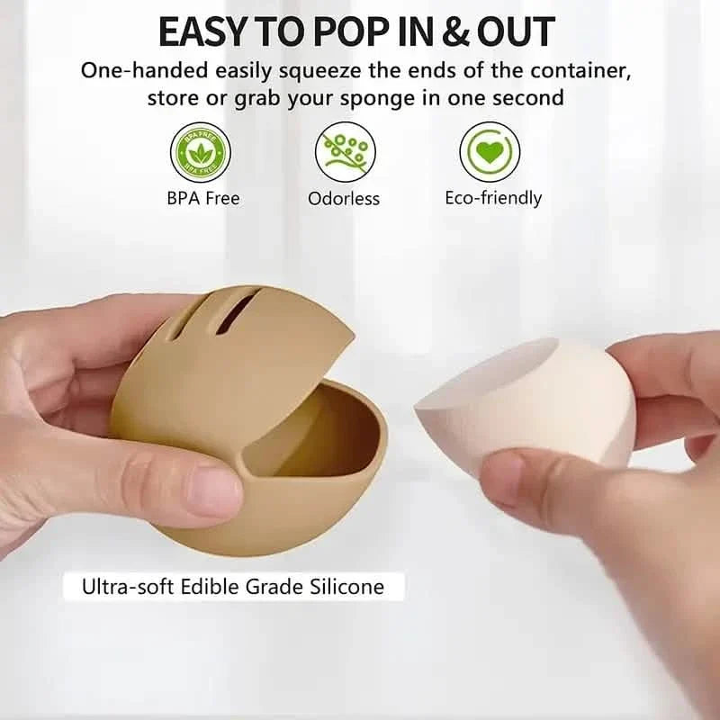 2-Pack: Silicone Makeup Sponge Holder Case-2-Pack: Silicone Makeup Sponge Holder Case