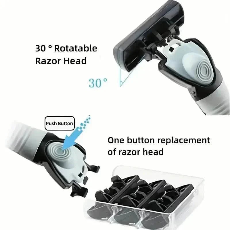 2-Pack: Stainless Steel Shaver with 18 Replacement Razor Blades-2-Pack: Stainless Steel Shaver with 18 Replacement Razor Blades