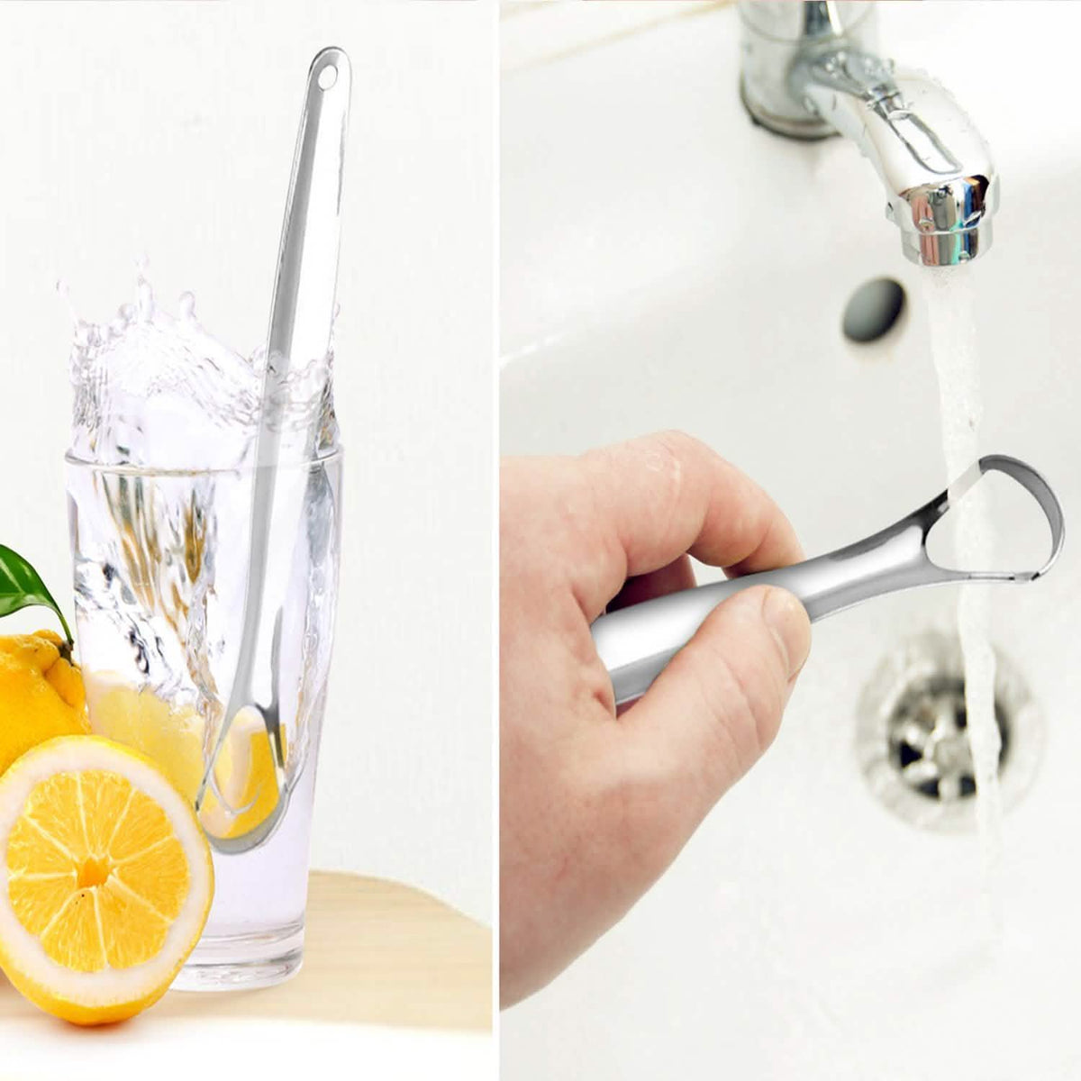 2-Pack: Stainless Steel Tongue Cleaner Scraper-2-Pack: Stainless Steel Tongue Cleaner Scraper