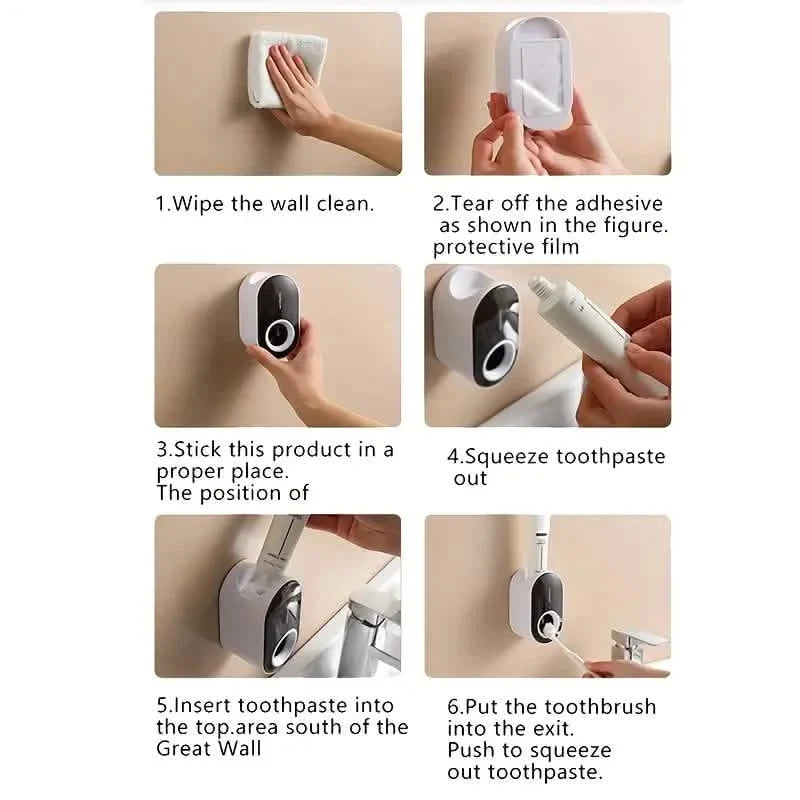 2-Pack:  Wall-Mounted Automatic Toothpaste Dispenser-2-Pack:  Wall-Mounted Automatic Toothpaste Dispenser