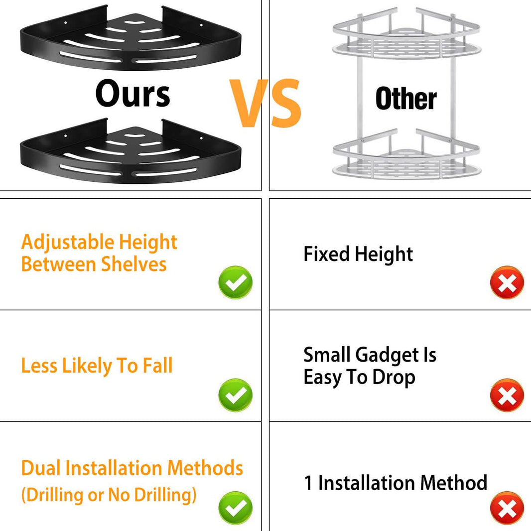 2-Piece: Corner Shower Caddy Shelf-2-Piece: Corner Shower Caddy Shelf