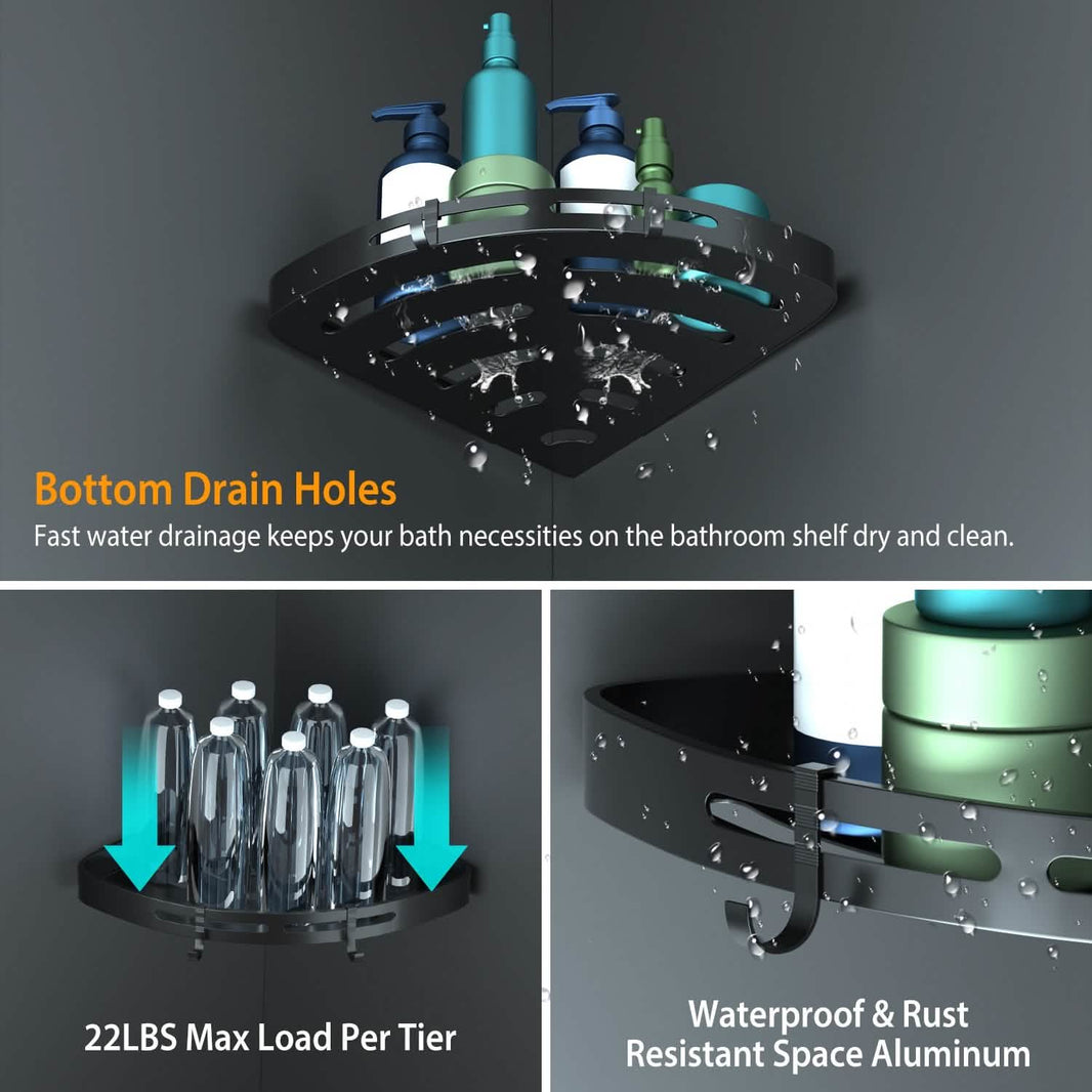 2-Piece: Corner Shower Caddy Shelf-2-Piece: Corner Shower Caddy Shelf