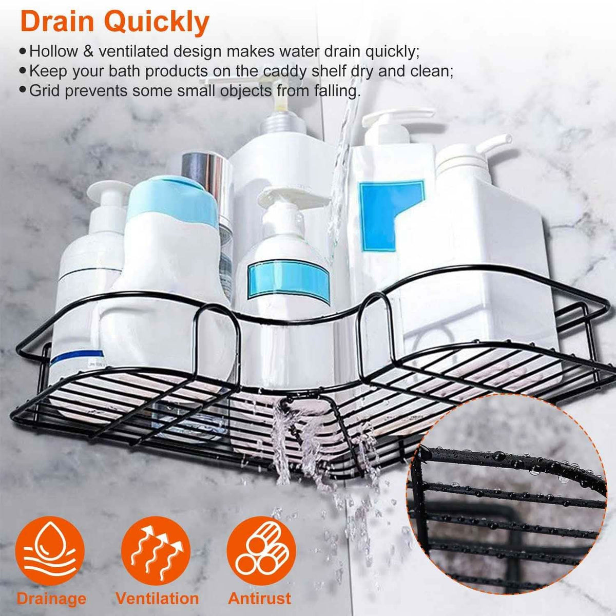 2-Piece: Corner Shower Caddy Shelves-2-Piece: Corner Shower Caddy Shelves