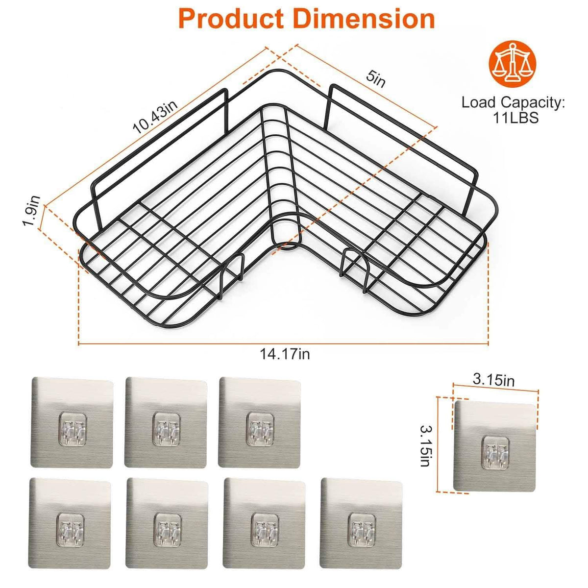 2-Piece: Corner Shower Caddy Shelves-2-Piece: Corner Shower Caddy Shelves