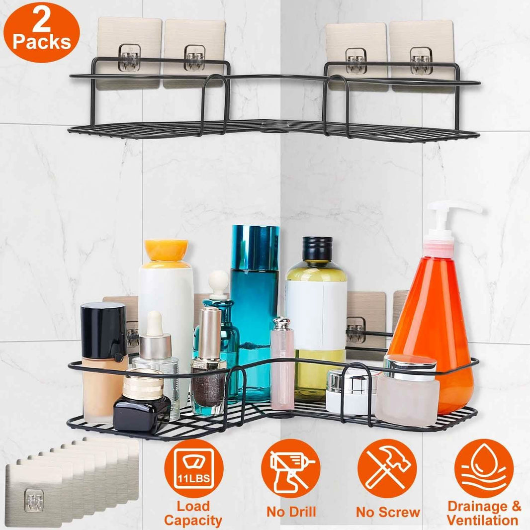 2-Piece: Corner Shower Caddy Shelves-2-Piece: Corner Shower Caddy Shelves