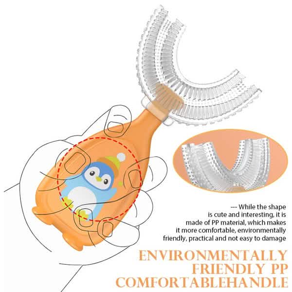2-Piece: Manual Children's U-Shaped Toothbrush-2-Piece: Manual Children's U-Shaped Toothbrush