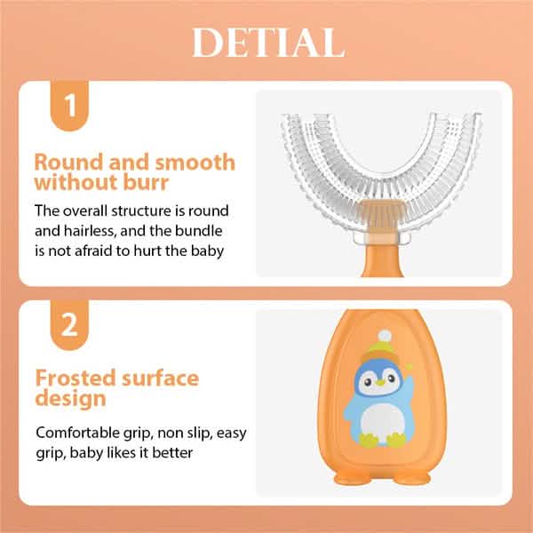 2-Piece: Manual Children's U-Shaped Toothbrush-2-Piece: Manual Children's U-Shaped Toothbrush