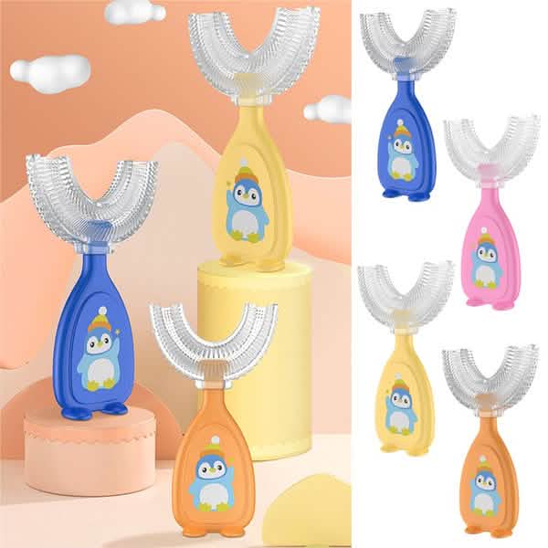 2-Piece: Manual Children's U-Shaped Toothbrush-2-Piece: Manual Children's U-Shaped Toothbrush