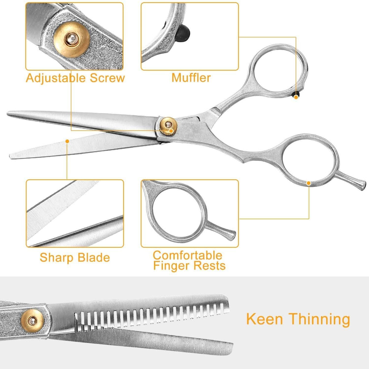 2-Piece: Professional Hair Cutting Scissors Set-2-Piece: Professional Hair Cutting Scissors Set