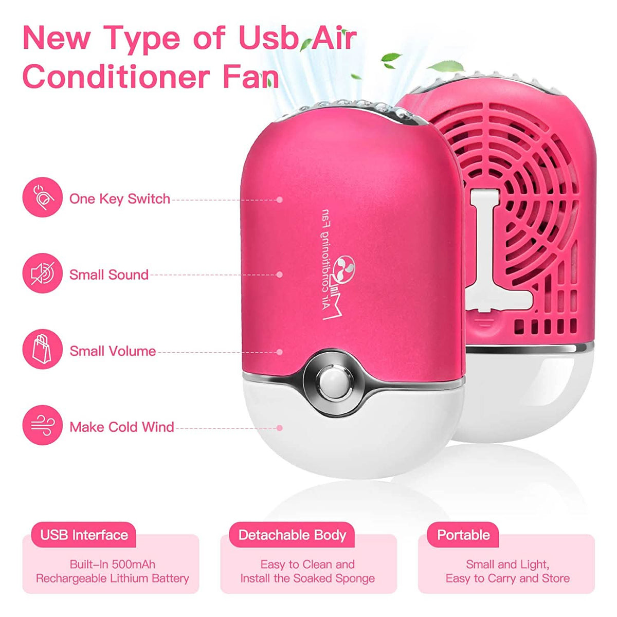 2-Piece: Rechargeable Handheld Mini Eyelash Fan-2-Piece: Rechargeable Handheld Mini Eyelash Fan