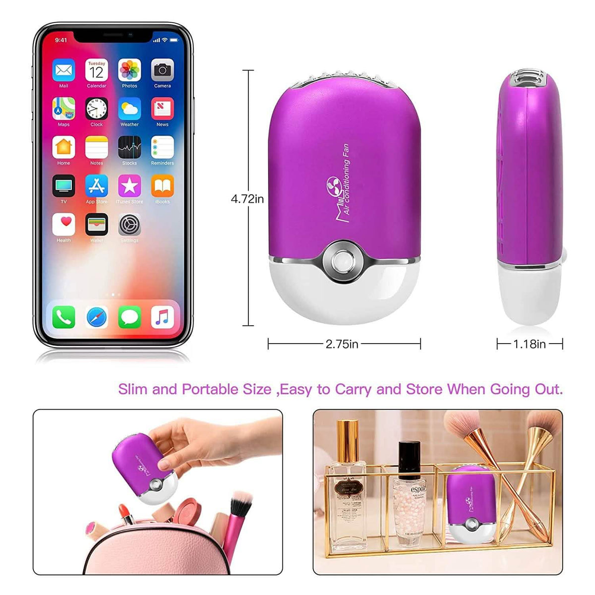 2-Piece: Rechargeable Handheld Mini Eyelash Fan-2-Piece: Rechargeable Handheld Mini Eyelash Fan