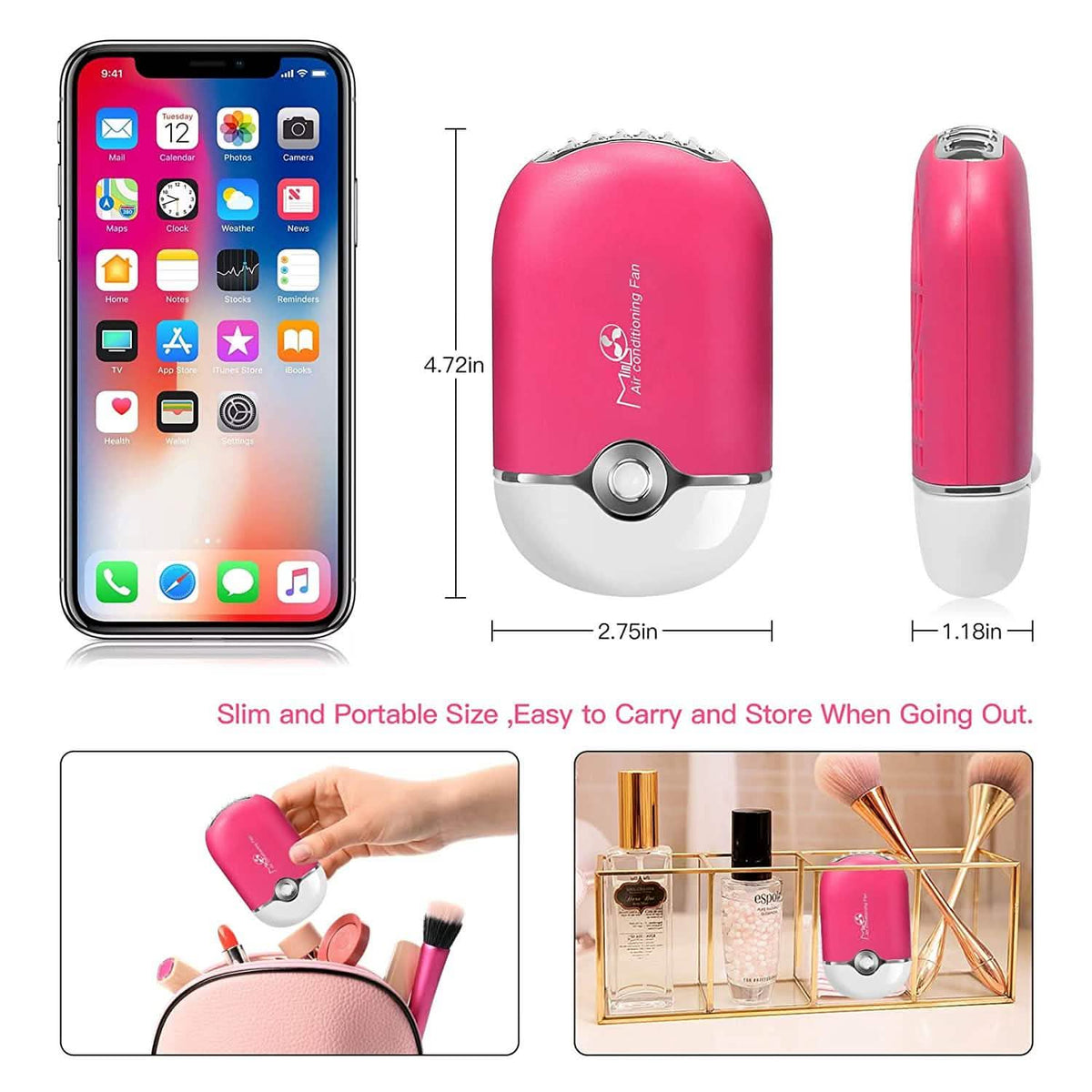 2-Piece: Rechargeable Handheld Mini Eyelash Fan-2-Piece: Rechargeable Handheld Mini Eyelash Fan