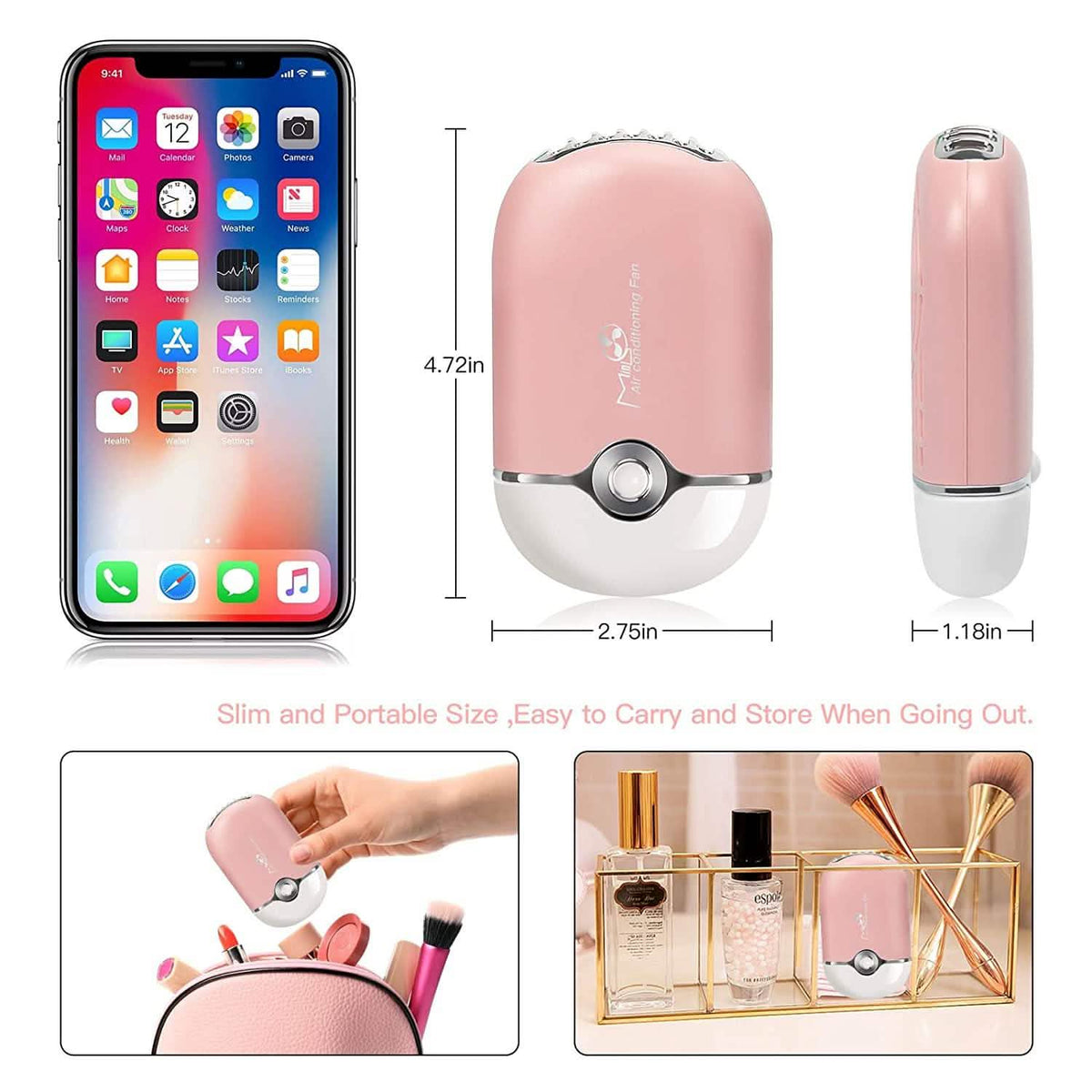 2-Piece: Rechargeable Handheld Mini Eyelash Fan-2-Piece: Rechargeable Handheld Mini Eyelash Fan
