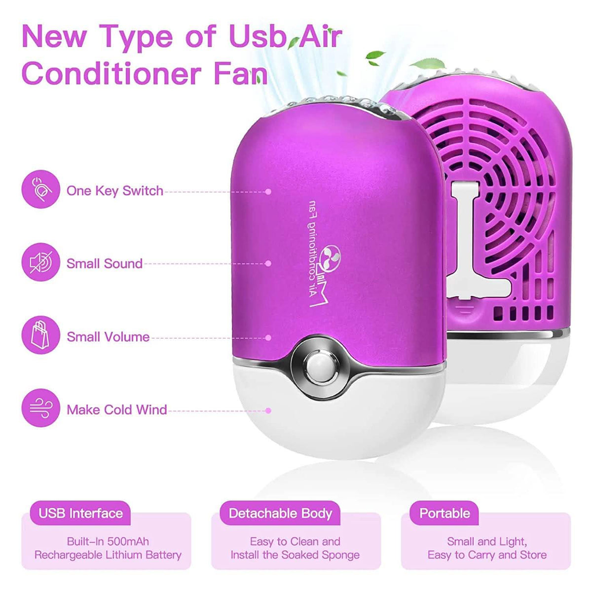 2-Piece: Rechargeable Handheld Mini Eyelash Fan-2-Piece: Rechargeable Handheld Mini Eyelash Fan