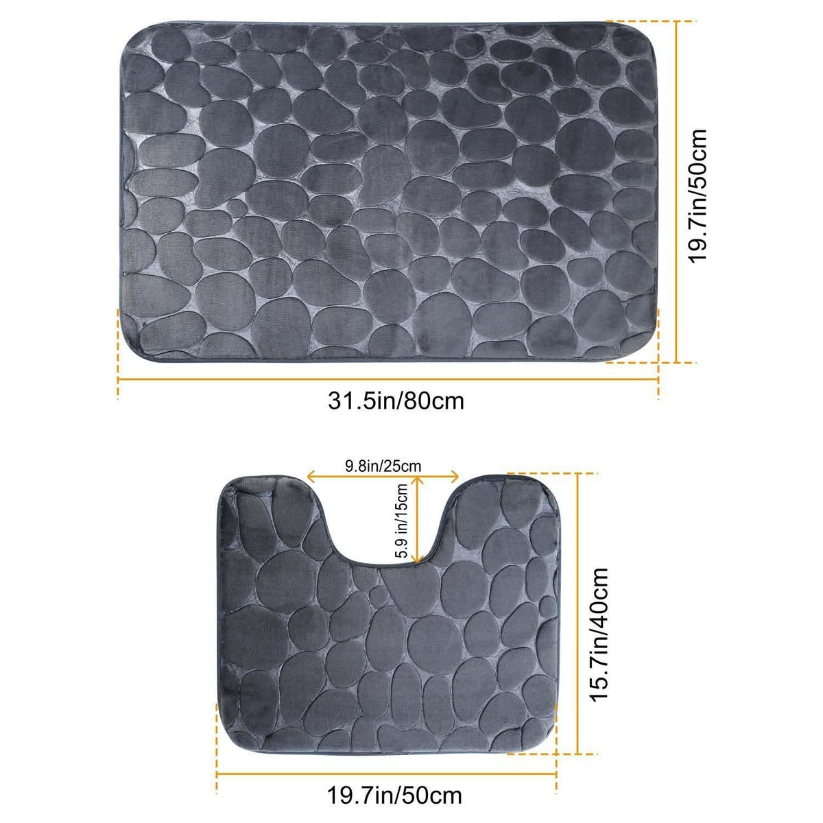 2-Pieces Set: Bathroom Rugs Luxury Flannel Non-Slip-2-Pieces Set: Bathroom Rugs Luxury Flannel Non-Slip