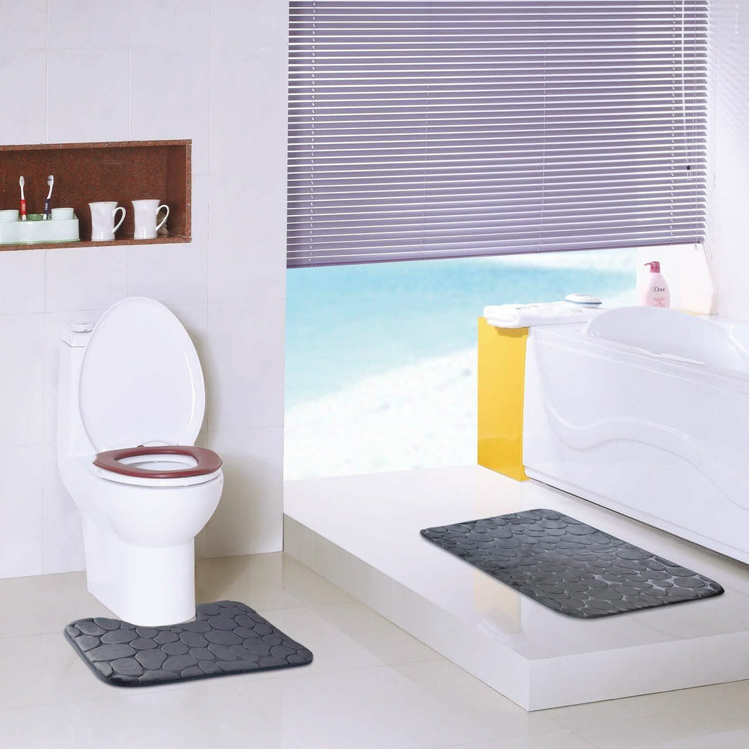 2-Pieces Set: Bathroom Rugs Luxury Flannel Non-Slip-2-Pieces Set: Bathroom Rugs Luxury Flannel Non-Slip