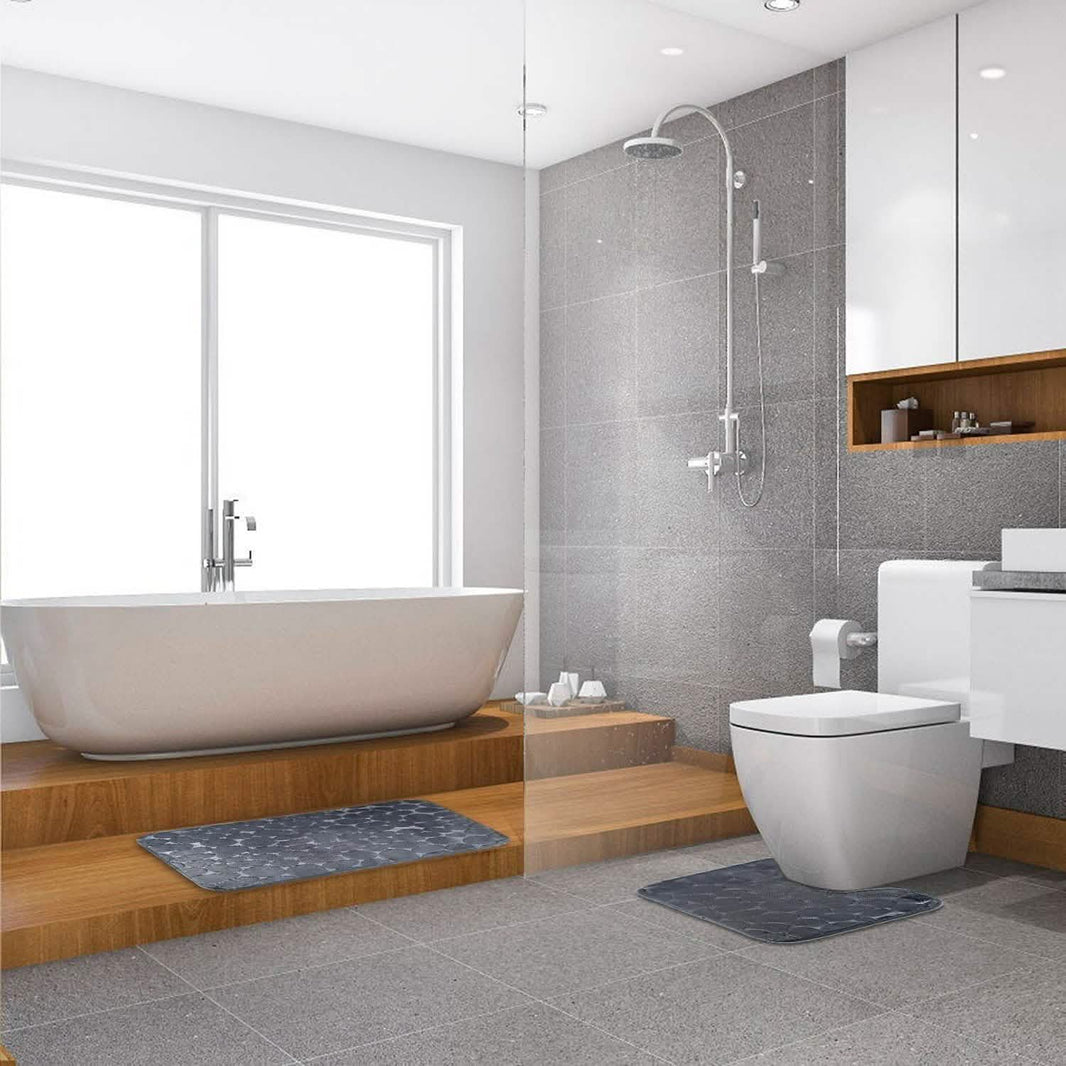 2-Pieces Set: Bathroom Rugs Luxury Flannel Non-Slip-2-Pieces Set: Bathroom Rugs Luxury Flannel Non-Slip