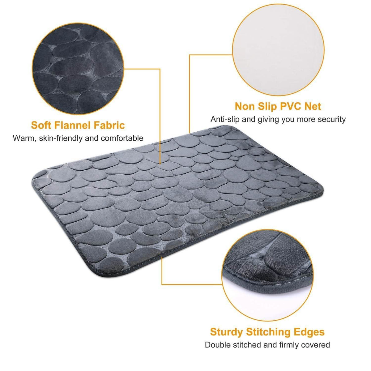 2-Pieces Set: Bathroom Rugs Luxury Flannel Non-Slip-2-Pieces Set: Bathroom Rugs Luxury Flannel Non-Slip