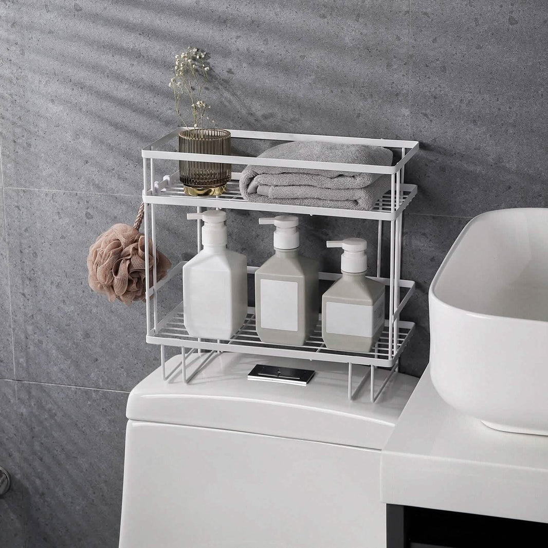 2-Tier Over the Toilet Storage Shelf Rack-2-Tier Over the Toilet Storage Shelf Rack