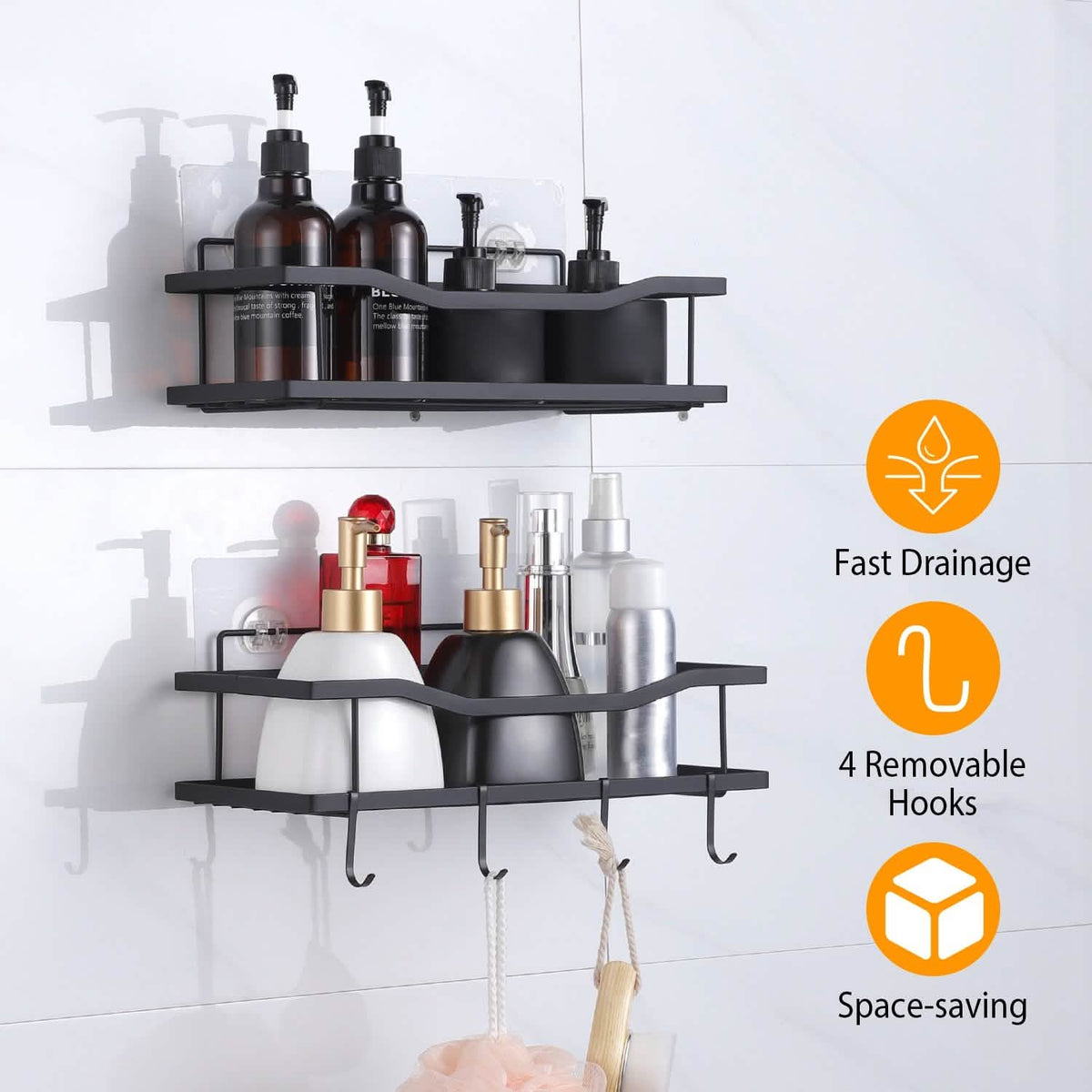 2-Tier Shower Caddy Shelf Holder-2-Tier Shower Caddy Shelf Holder