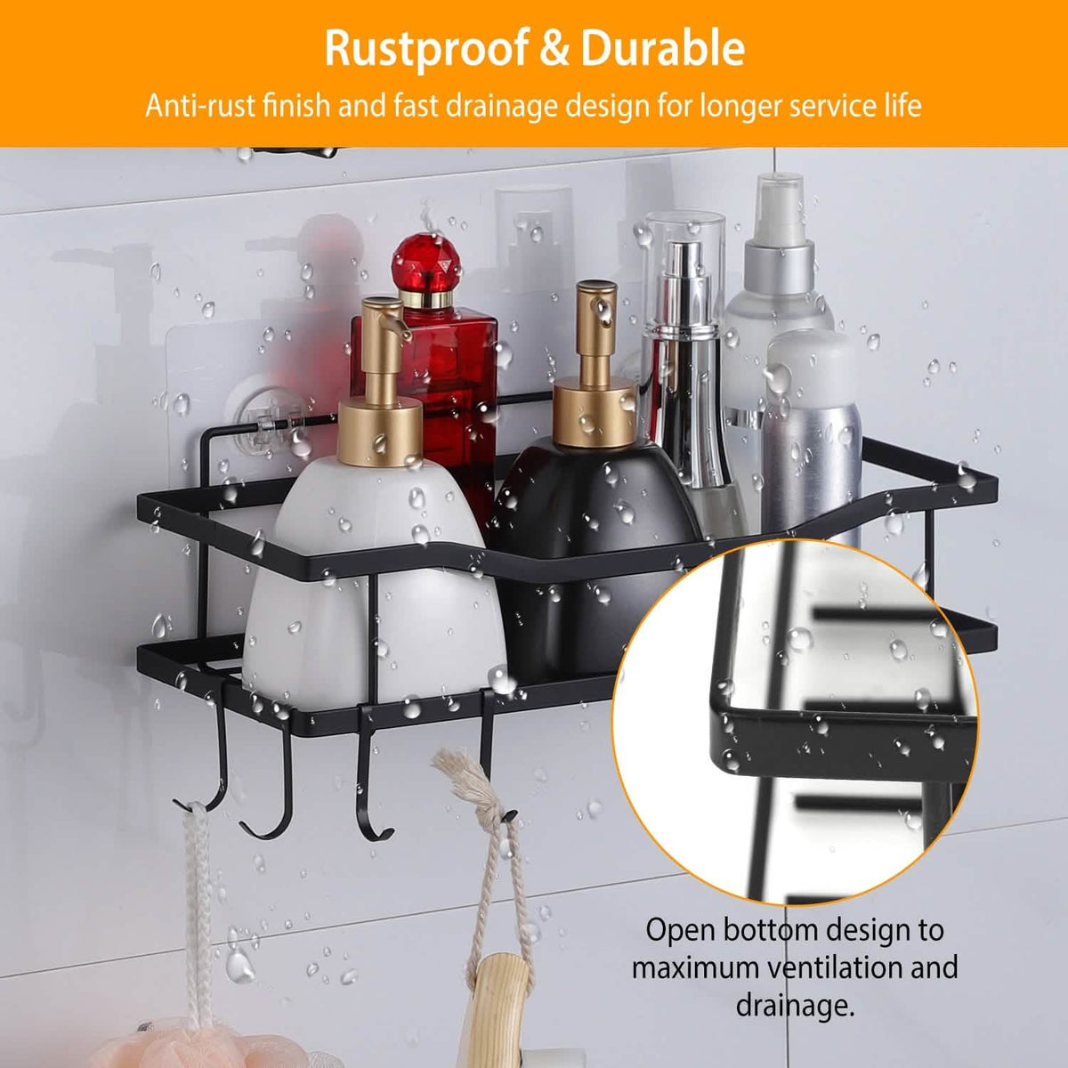 2-Tier Shower Caddy Shelf Holder-2-Tier Shower Caddy Shelf Holder